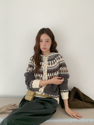 fairisland hood cardigan