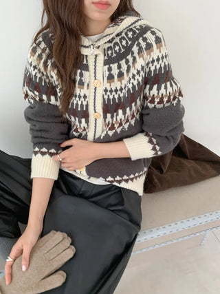 fairisland hood cardigan