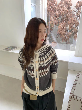 fairisland hood cardigan