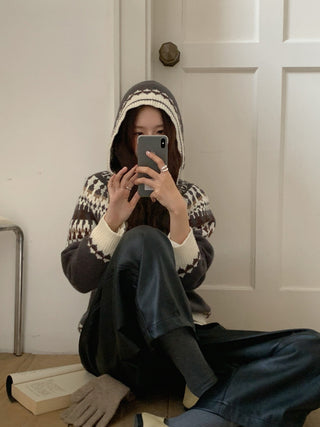 fairisland hood cardigan