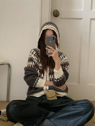 fairisland hood cardigan