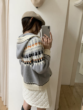 fairisland hood cardigan