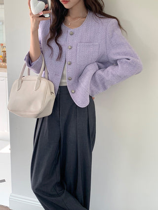 Vintage tweed Wool Single-breasted Suit Jacket