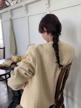 Vintage tweed Wool Single-breasted Suit Jacket