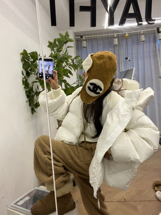 High waist drawstring polar fleece pants