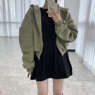 Hooded drawstring sweater