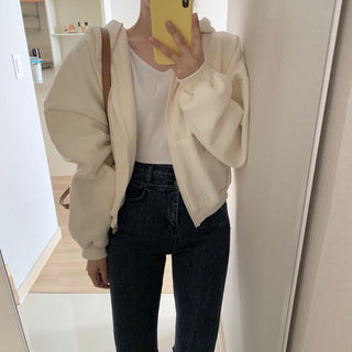 Hooded drawstring sweater