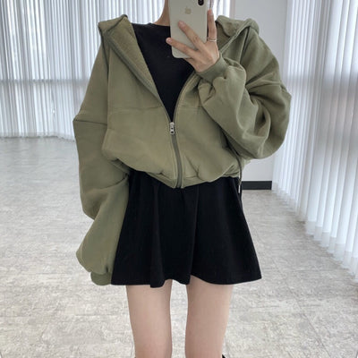 Hooded drawstring sweater