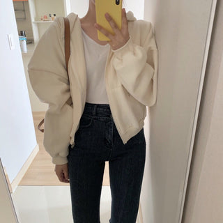 Hooded drawstring sweater