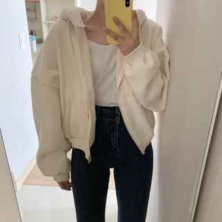 Hooded drawstring sweater