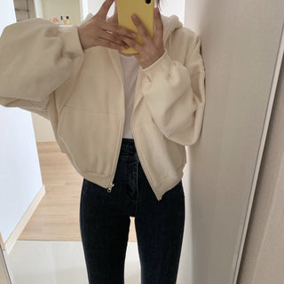 Hooded drawstring sweater