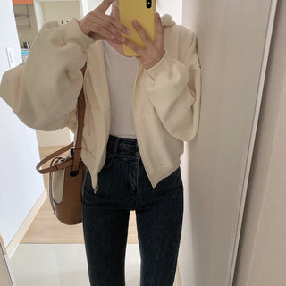 Hooded drawstring sweater