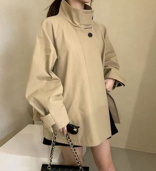 Stand collar trench coat