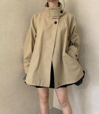 Stand collar trench coat