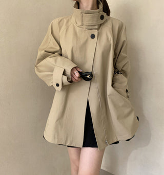 Stand collar trench coat