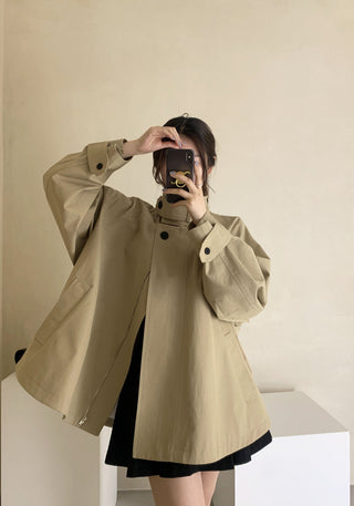 Stand collar trench coat