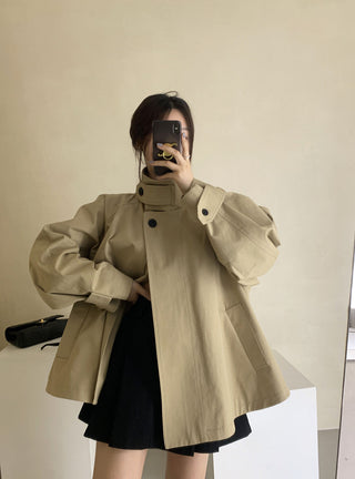 Stand collar trench coat