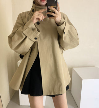 Stand collar trench coat