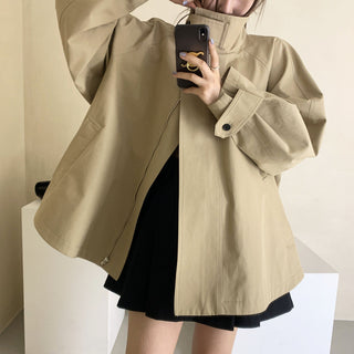 Stand collar trench coat