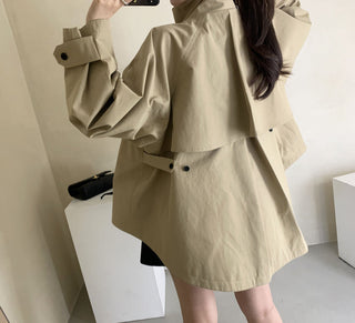Stand collar trench coat
