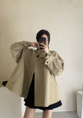 Stand collar trench coat