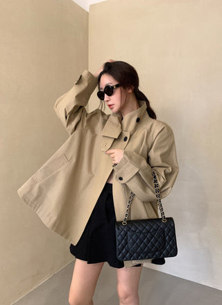 Stand collar trench coat
