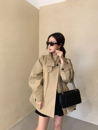 Stand collar trench coat