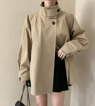 Stand collar trench coat