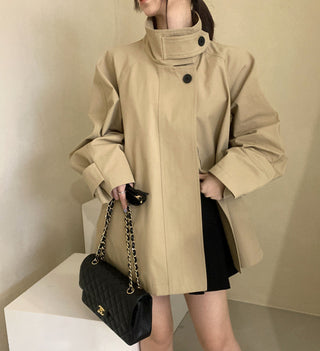 Stand collar trench coat
