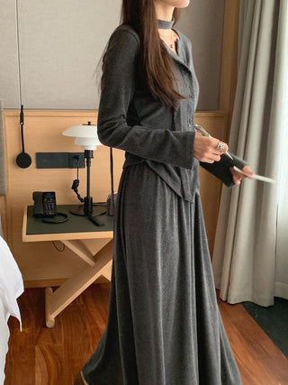 V-Neck Single-breasted Knitted cardigan