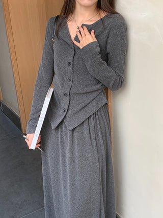 V-Neck Single-breasted Knitted cardigan