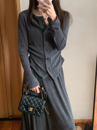 V-Neck Single-breasted Knitted cardigan