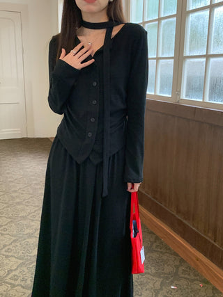 V-Neck Single-breasted Knitted cardigan