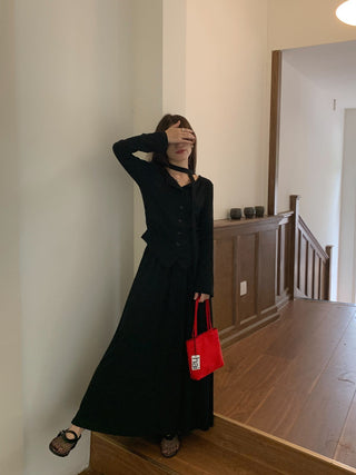 V-Neck Single-breasted Knitted cardigan