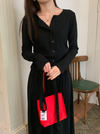 V-Neck Single-breasted Knitted cardigan