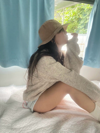 Hidden buckle pullover sweater