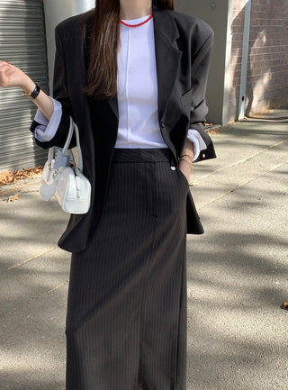 High Waist All-match striped skirt