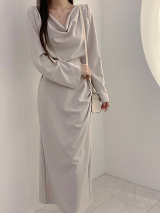 Pleated irregular waist lace-up long dress