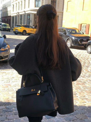 Retro Single-breasted Mid-length Woolen Jacket