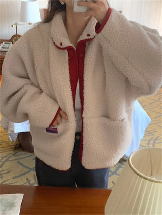 Reversible Contrast Label Color Oversize jacket