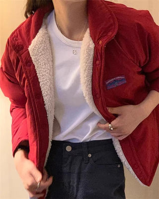 Reversible Contrast Label Color Oversize jacket
