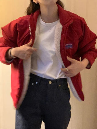 Reversible Contrast Label Color Oversize jacket