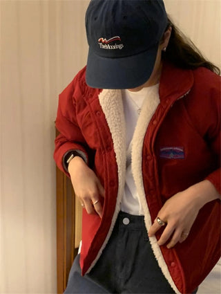 Reversible Contrast Label Color Oversize jacket