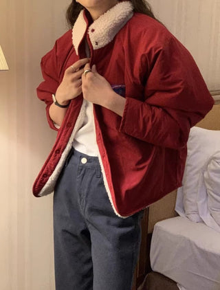 Reversible Contrast Label Color Oversize jacket