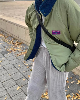 Reversible Contrast Label Color Oversize jacket