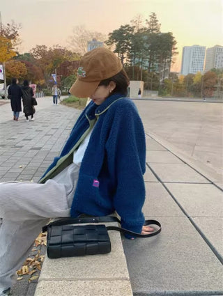 Reversible Contrast Label Color Oversize jacket
