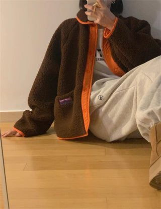 Reversible Contrast Label Color Oversize jacket