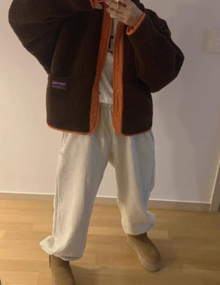 Reversible Contrast Label Color Oversize jacket