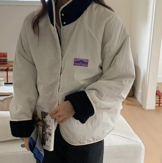 Reversible Contrast Label Color Oversize jacket