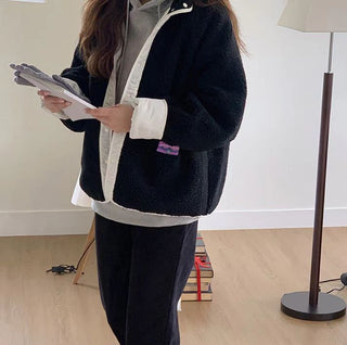 Reversible Contrast Label Color Oversize jacket